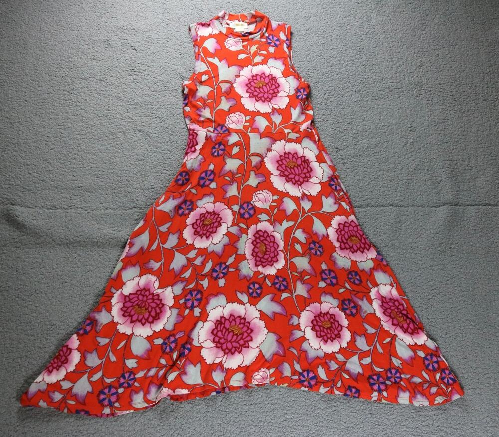 Anthropologie Maeve Dress Xs Cleary Floral A Line Swing Asymmetrical Hemline